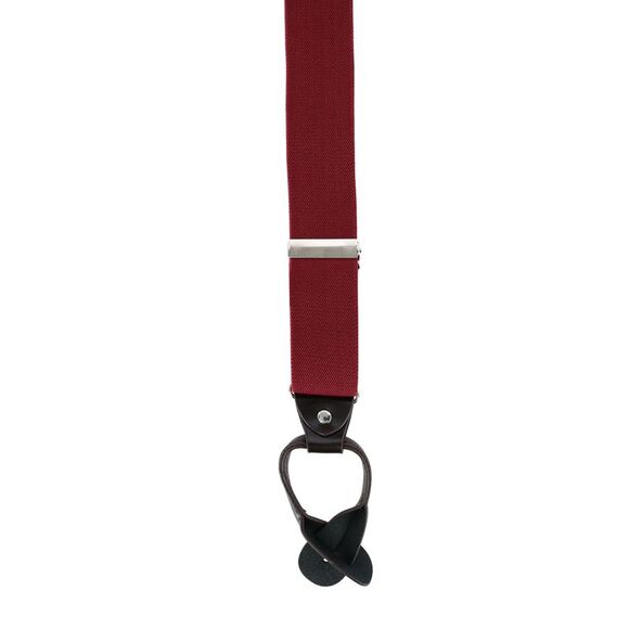 CTM Men's 1.375 Inch Wide Solid Color Y-Back Button-End Suspenders - Picture 3 of 5